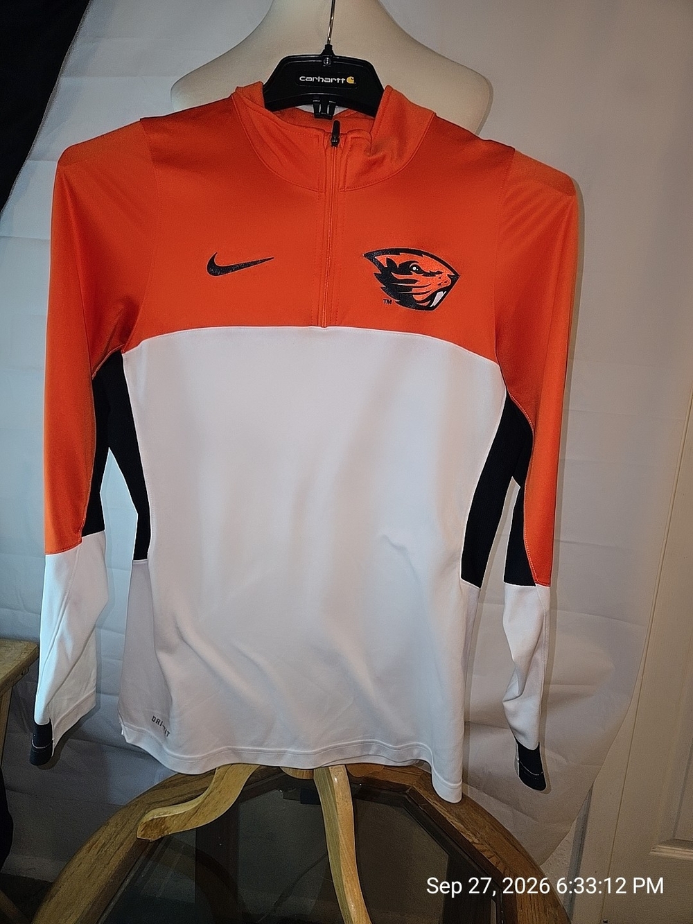 Nike Orange/White Men’s 1/4 Zip Performance Pullover